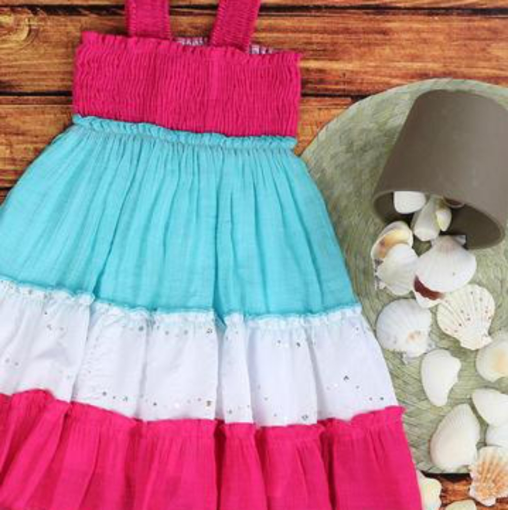 Tri color maxi dress